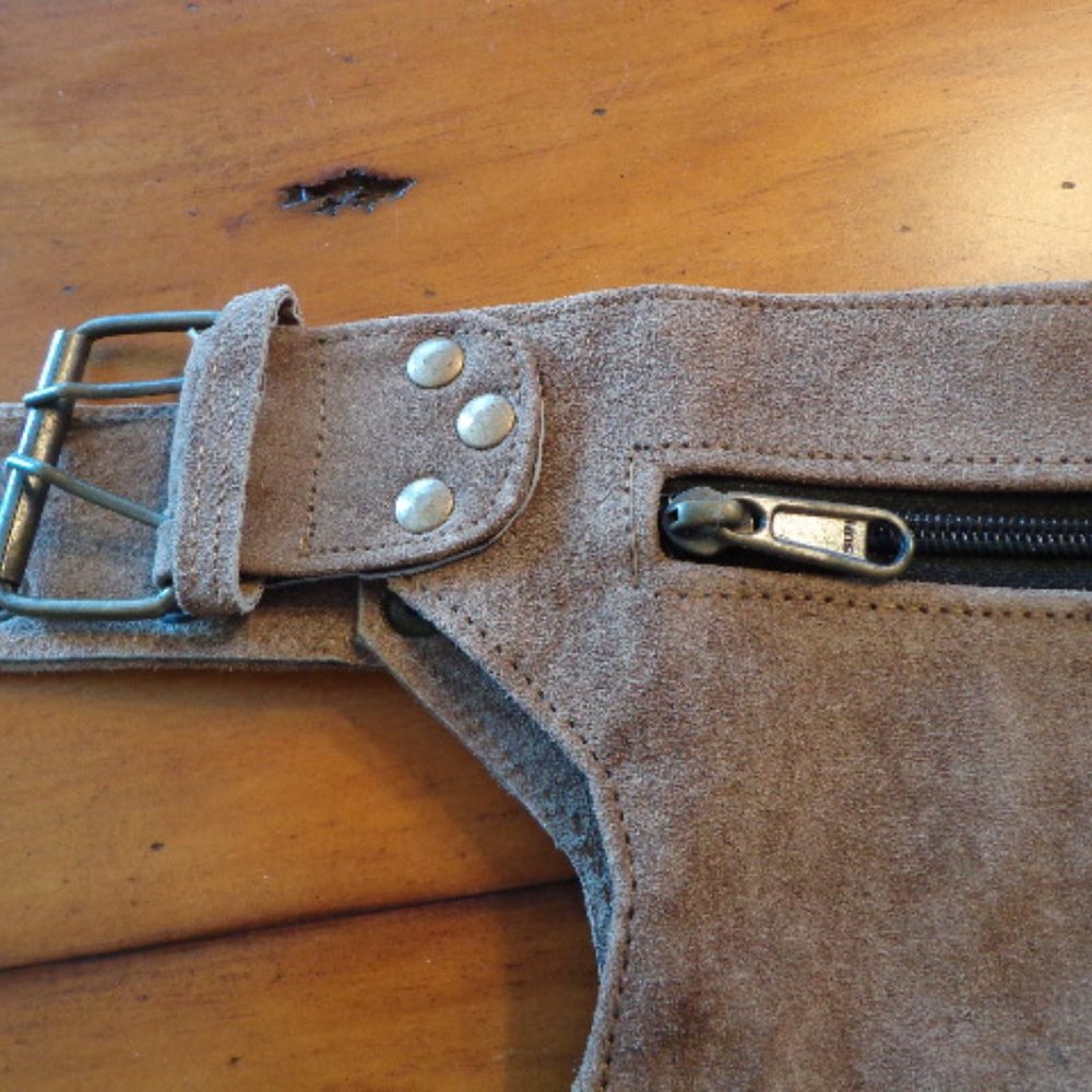 FIRM NEW! Leather Adjustable Boho Utility Hip Belt - Picture 9 of 12